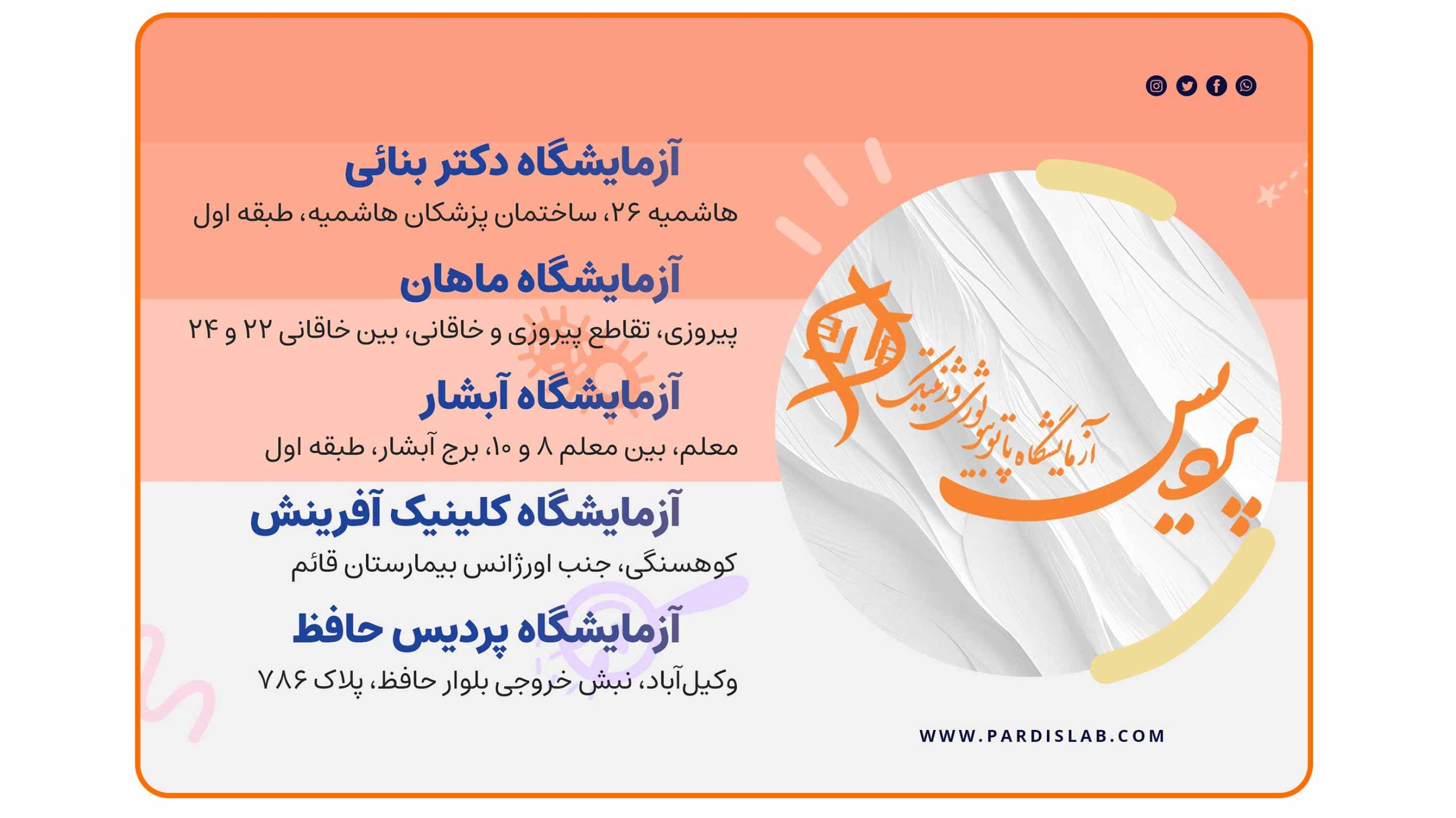 آزمایشگاه پردیس و مجموعه آزمایشگاه هایی که تحت نشان تجاری آزمایشگاه پردیس فعالیت میکنند.